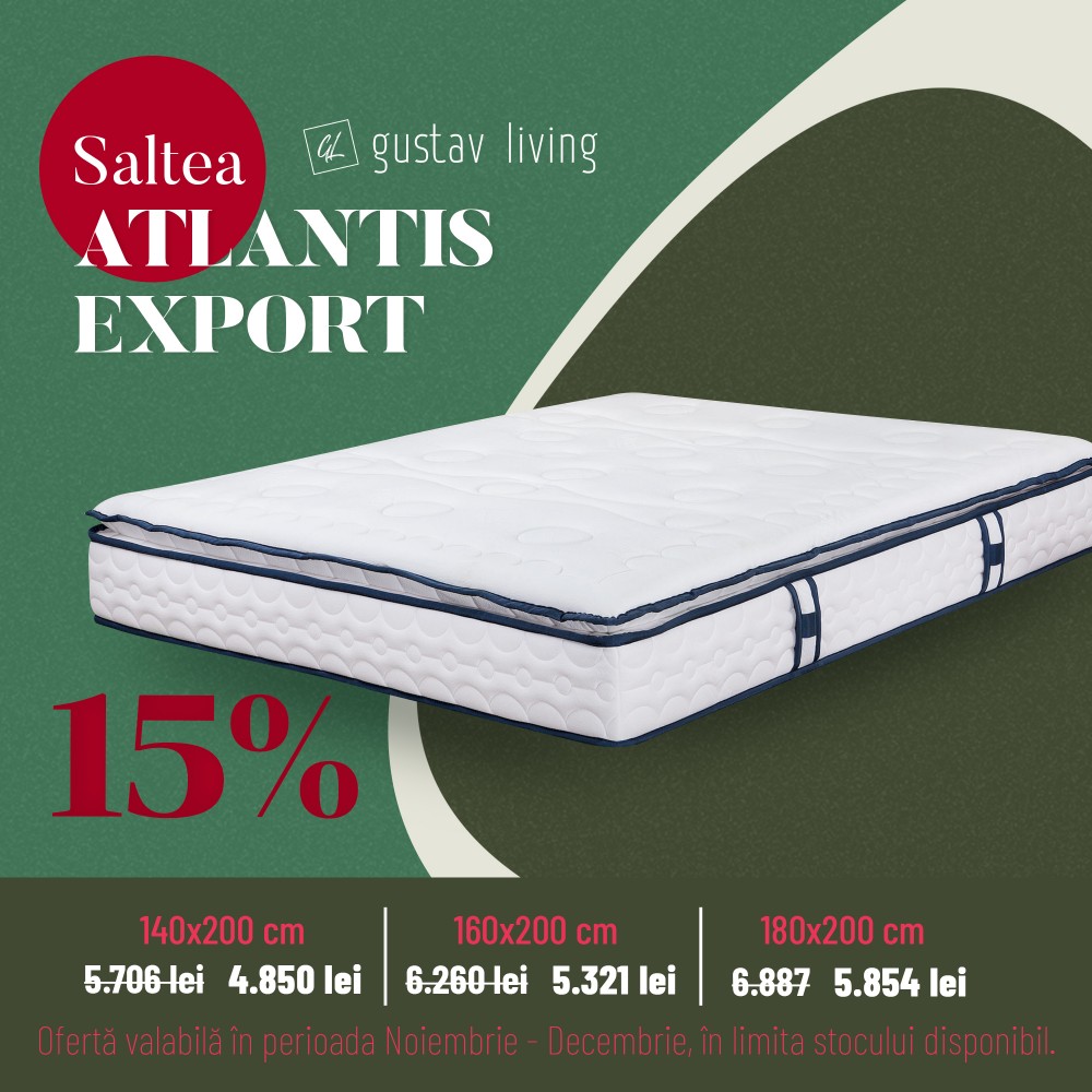 Saltea Bien Dormir Atlantis, ortopedica, spuma memory, arcuri pocket spring